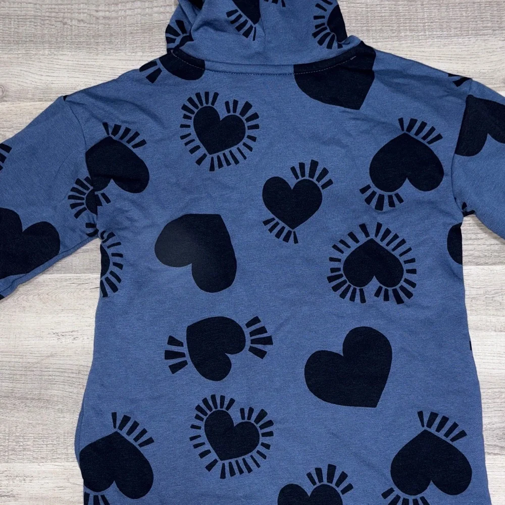 Old Navy Kids Blue Heart Pattern Hoodie dress